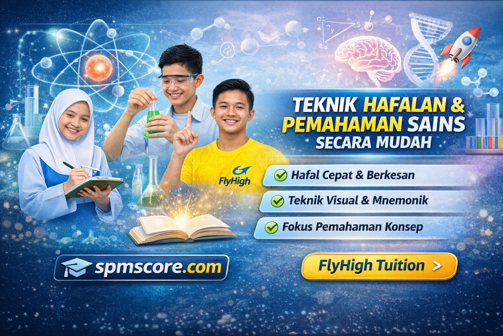 Teknik Hafalan & Pemahaman Sains Secara Mudah di Pusat Tuition FlyHigh