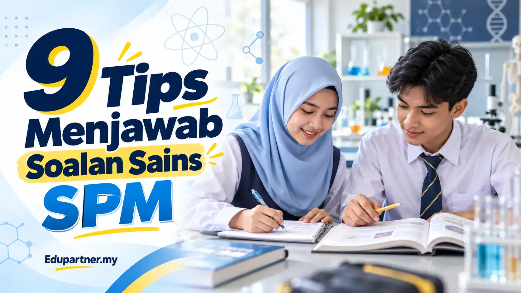 Students studying science for SPM exam with focus and confidence.