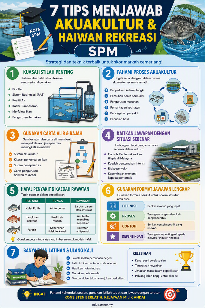 7 Tips Menjawab Soalan Akuakultur dan Haiwan Rekreasi SPM