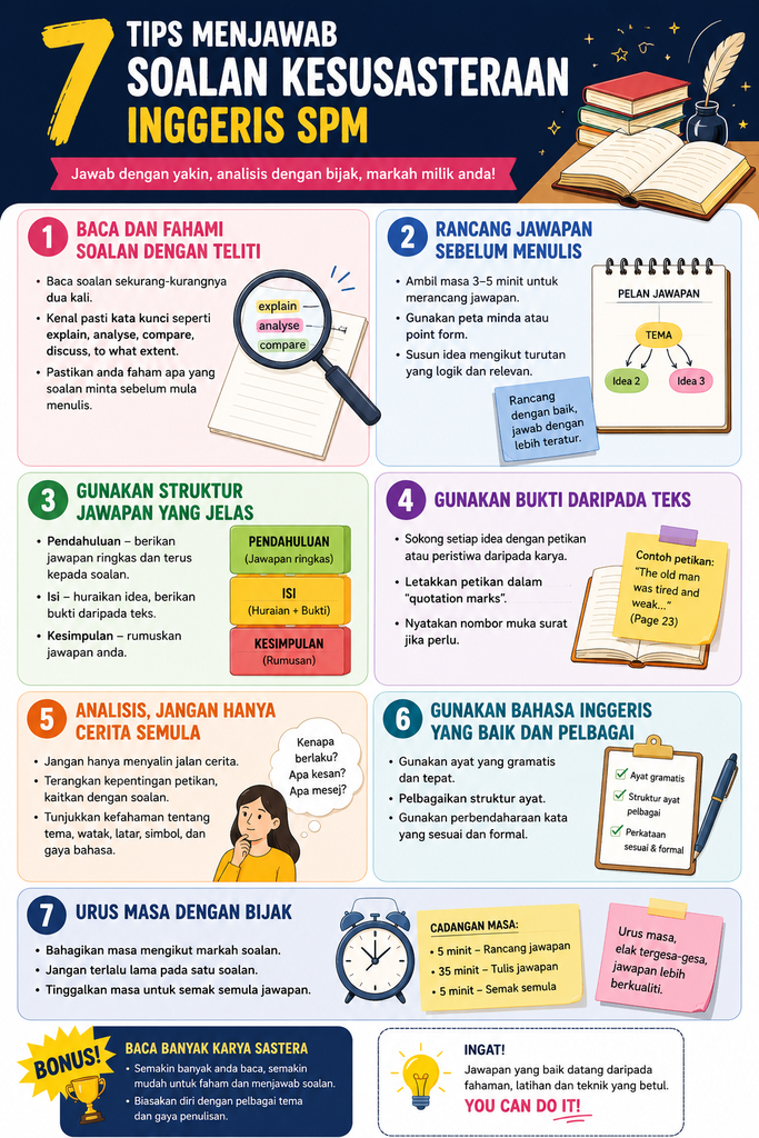 7 Tips menjawab soalan Kesusasteraan inggeris SPM