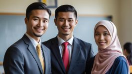 Fulbright Foreign Language Teaching Assistant (FLTA) malay man and hijab women