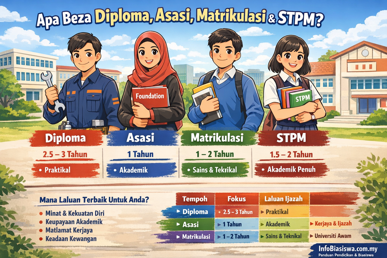 Apa Beza Diploma, Asasi, Matrikulasi Dan STPM