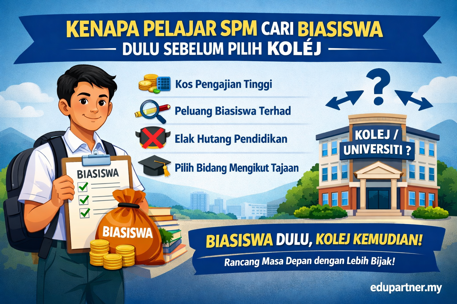 Kenapa Pelajar SPM Cari Biasiswa Dulu Sebelum Pilih Kolej