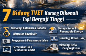 Edupartner infographic on 7 high-demand TVET fields and technologies.