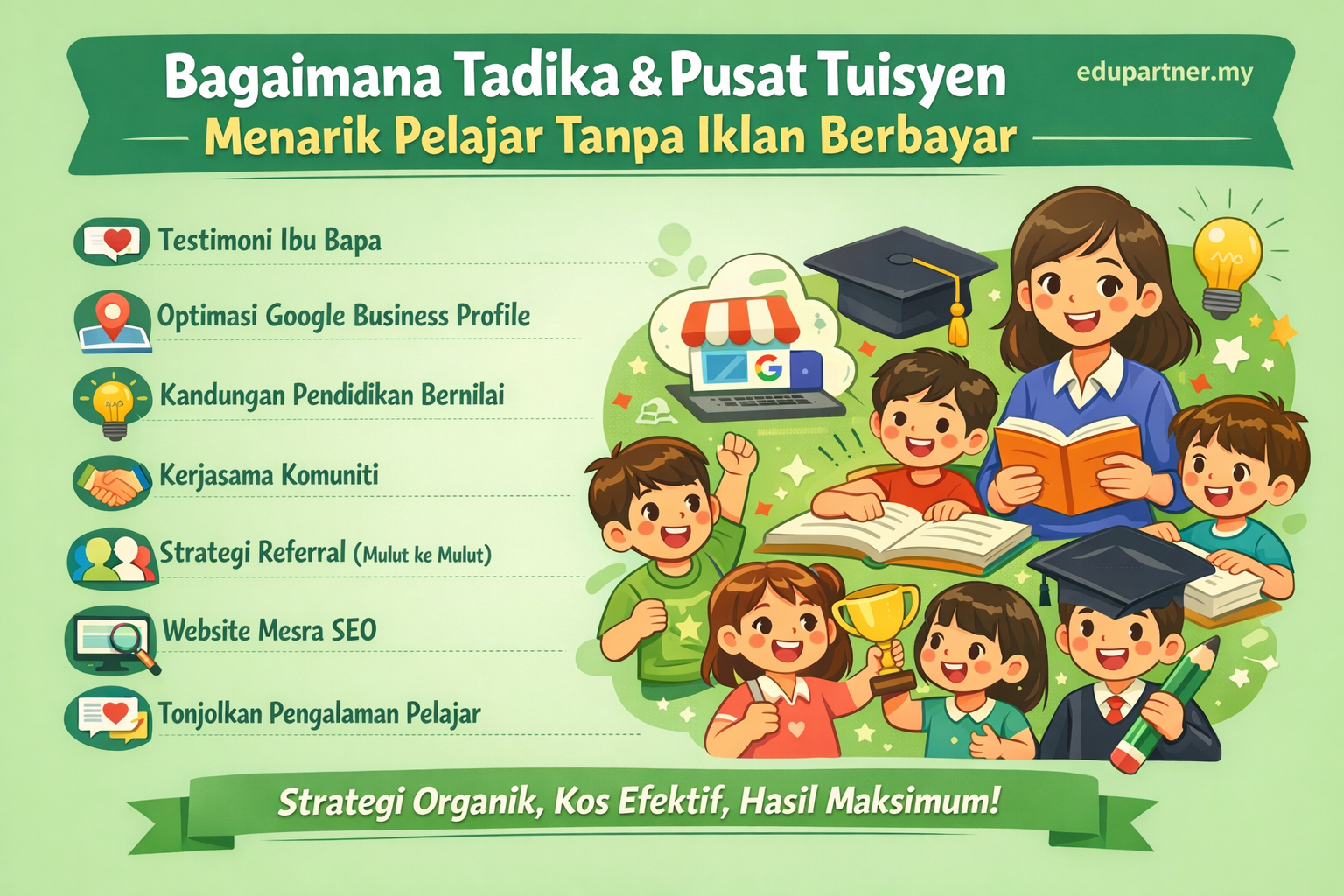 Bagaimana Tadika & Pusat Tuisyen Boleh Menarik Pelajar Tanpa Iklan Berbayar