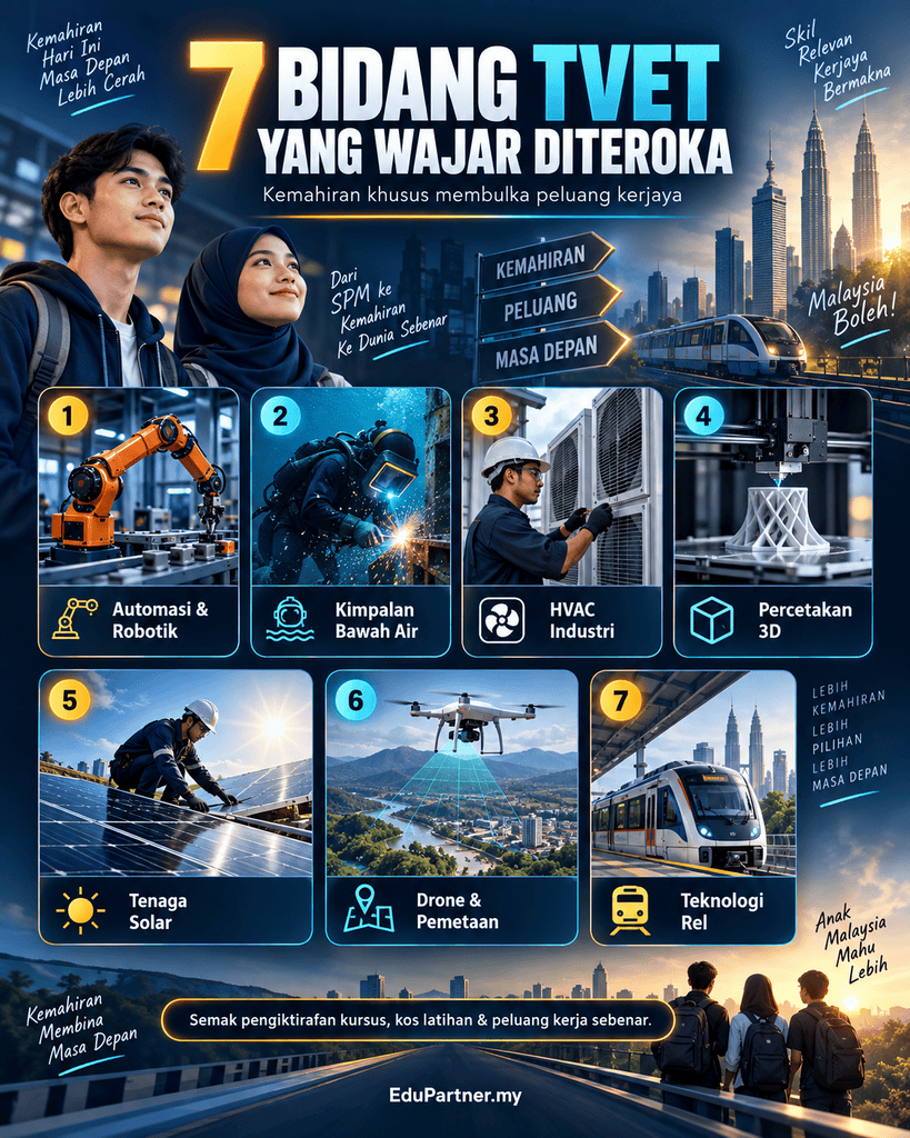 Pelajar meneroka tujuh bidang TVET berpotensi pendapatan tinggi di Malaysia