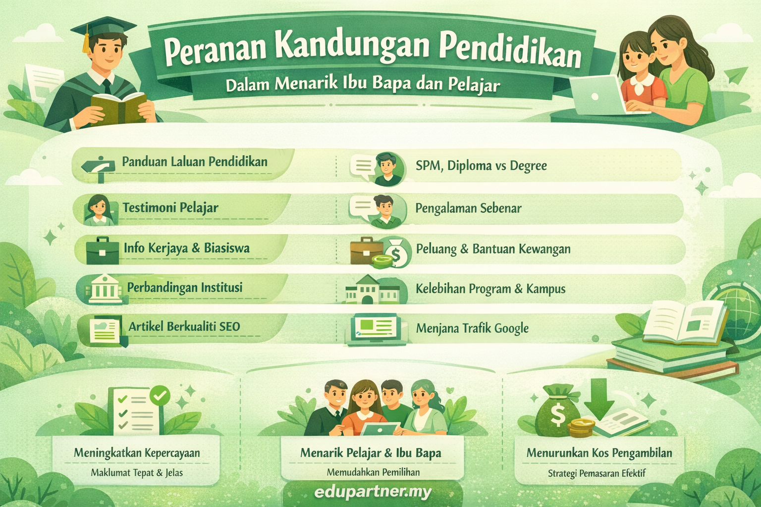 Peranan Kandungan Pendidikan Dalam Menarik Ibu Bapa dan Pelajar