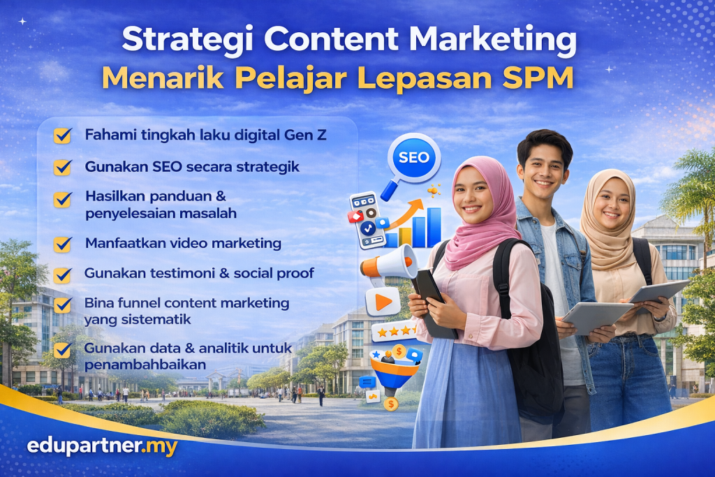 Strategi Content Marketing untuk Menarik Pelajar Lepasan SPM (Panduan Lengkap & Praktikal)