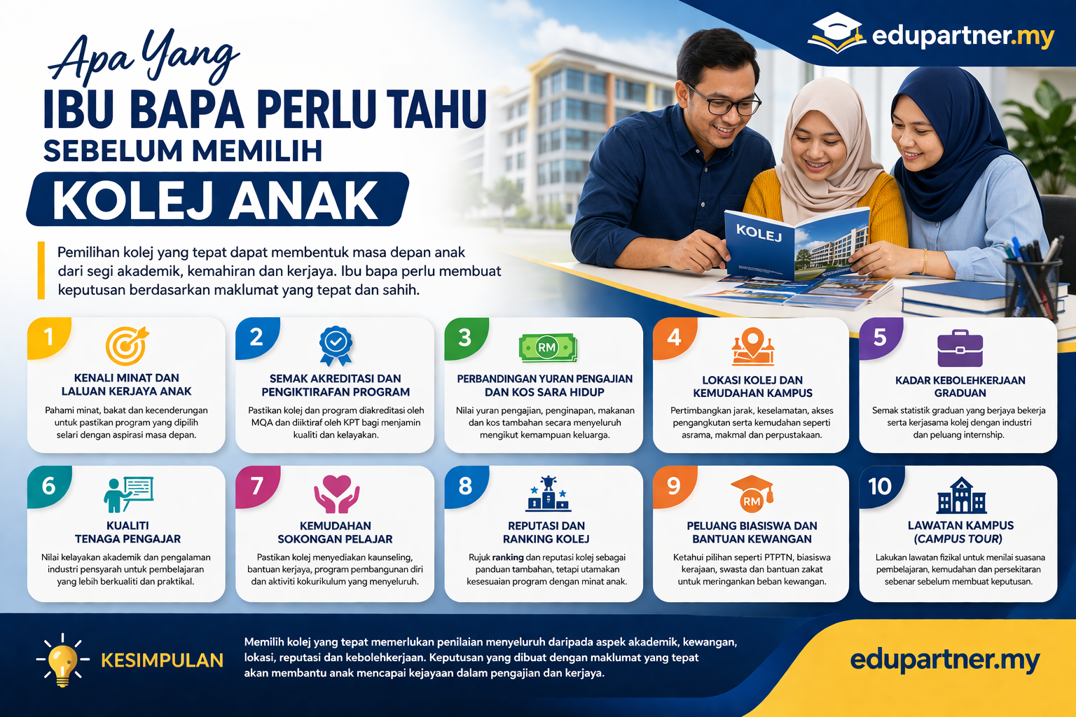 Apa Yang Ibu Bapa Perlu Tahu Sebelum Memilih Kolej Anak