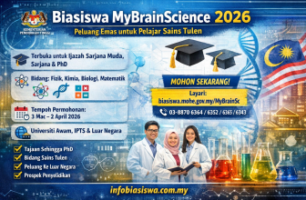 Biasiswa MyBrainScience 2026 Dibuka