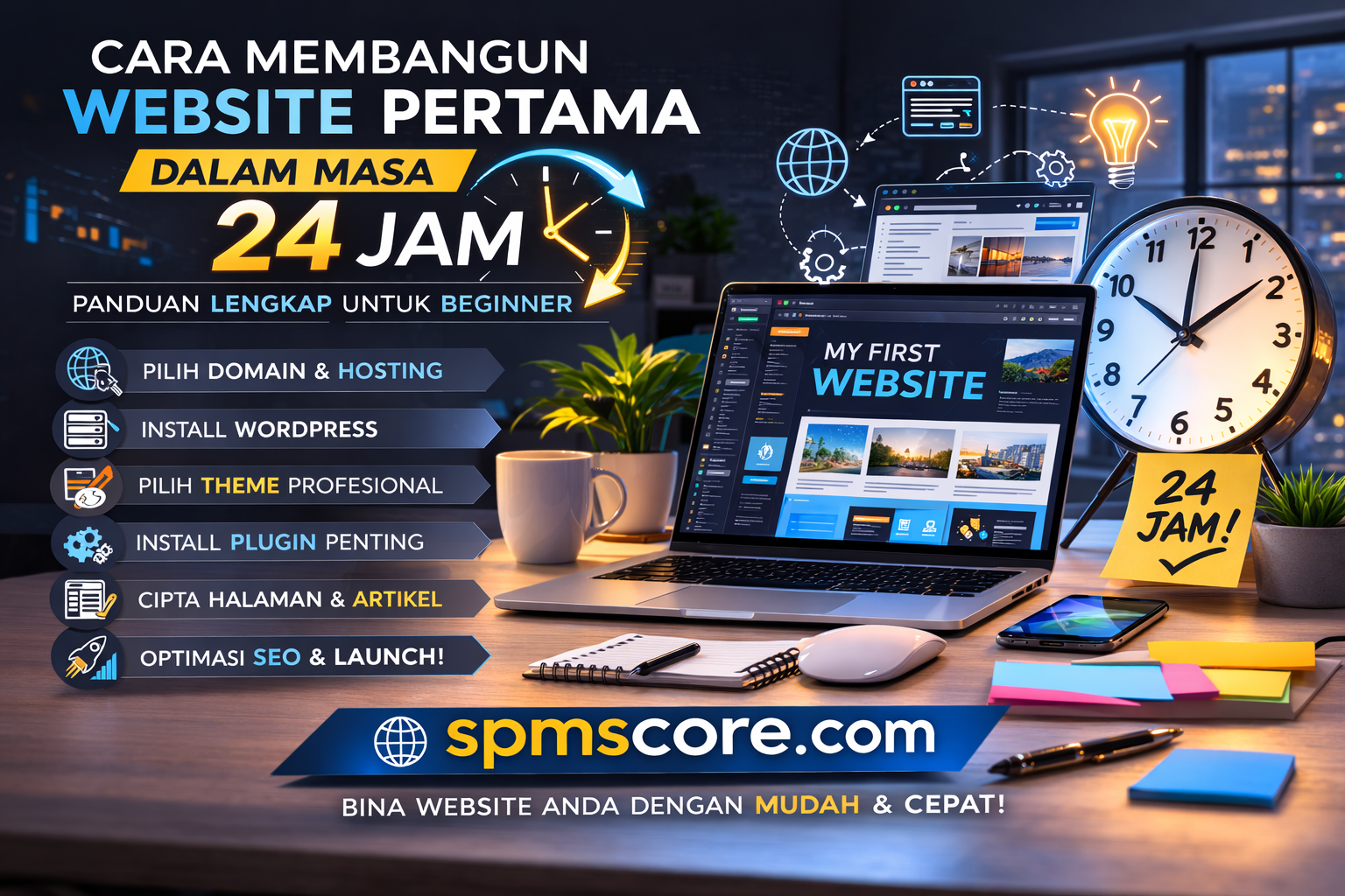 Cara Membangun Website Pertama Dalam Masa 24 Jam (Panduan Lengkap Untuk Beginner)