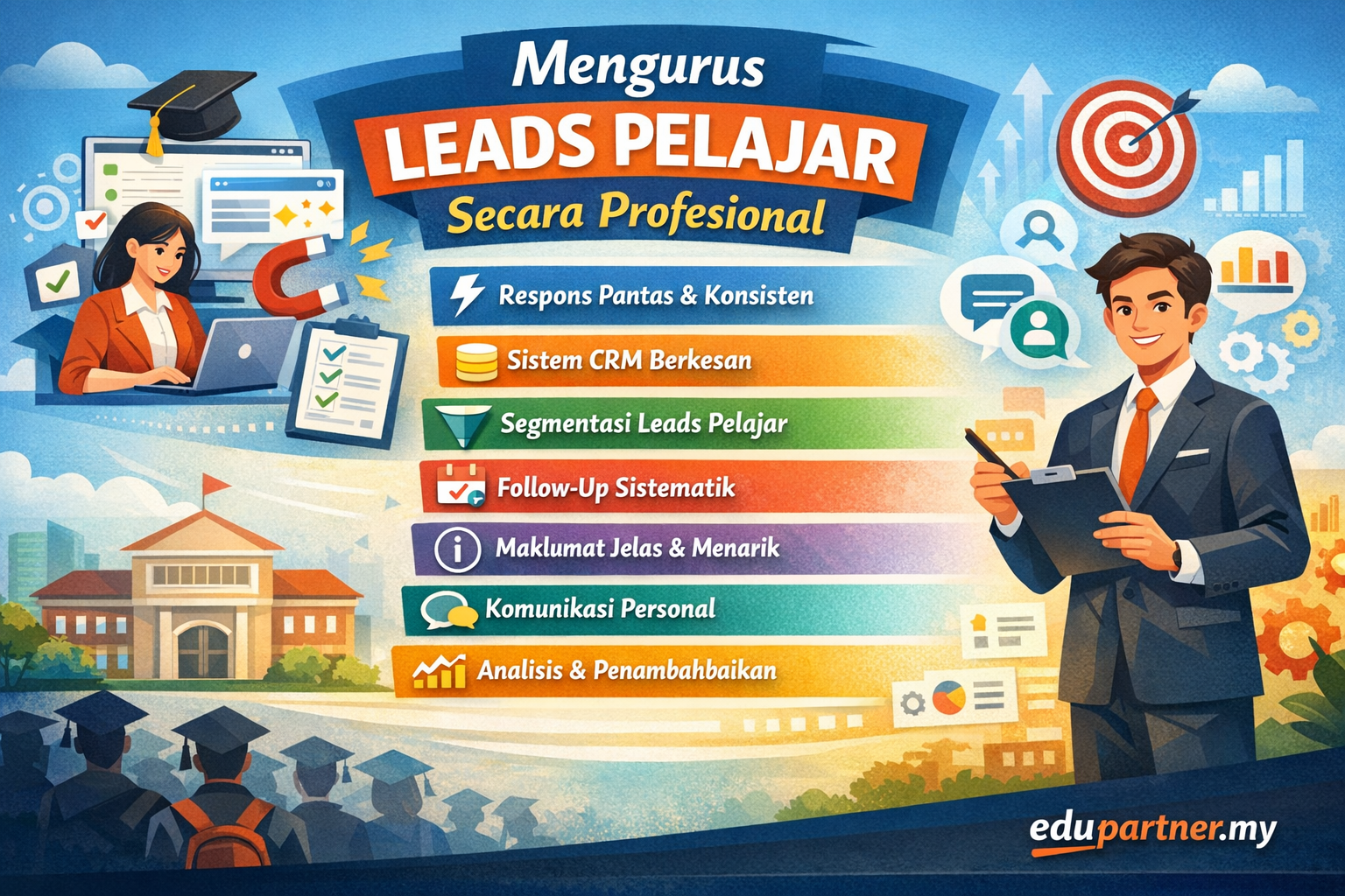 Mengurus Leads Pelajar Secara Profesional: Strategi Efektif Tingkatkan Enrolmen