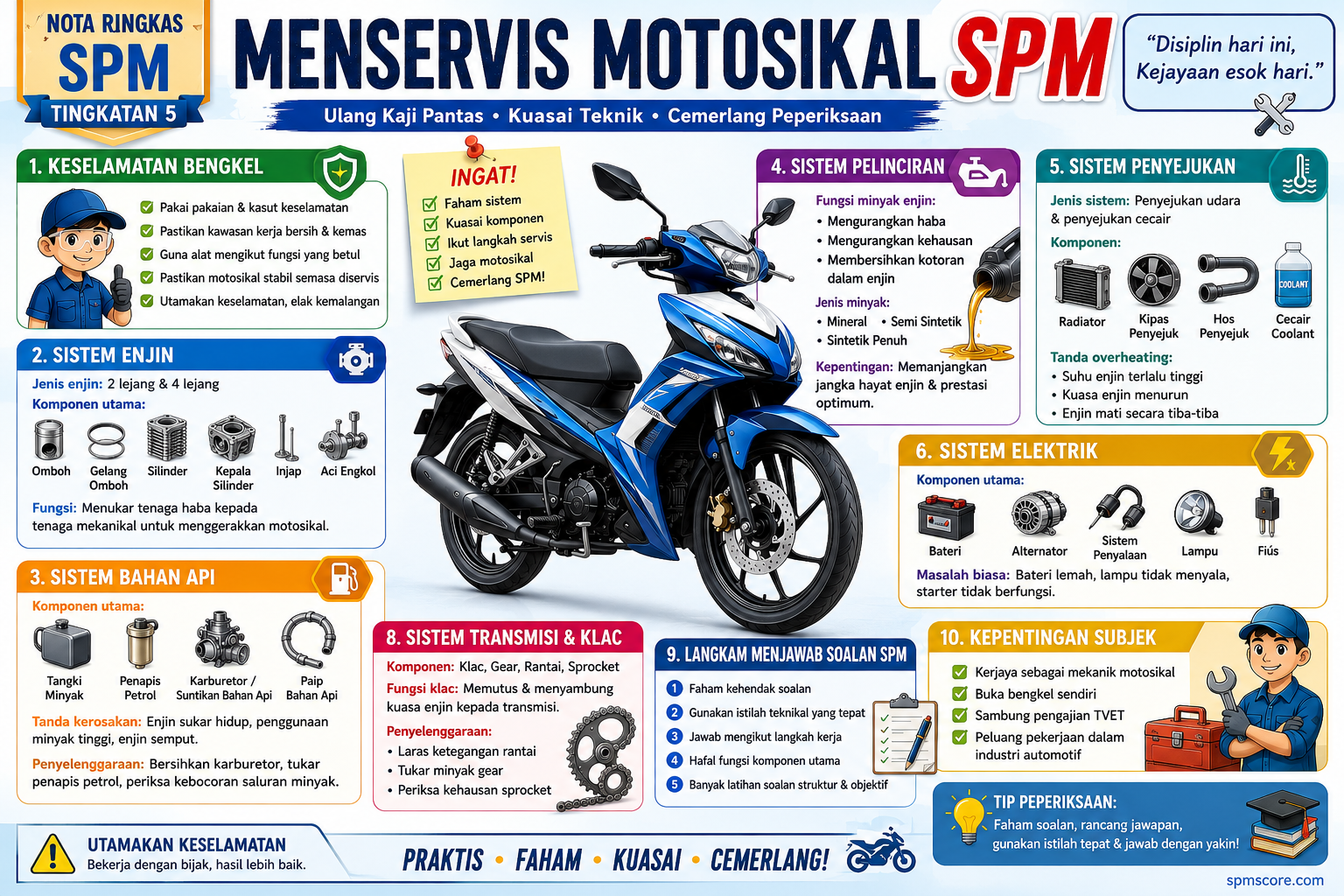 Nota Ringkas Menservis Motosikal (SPM Tingkatan 5)