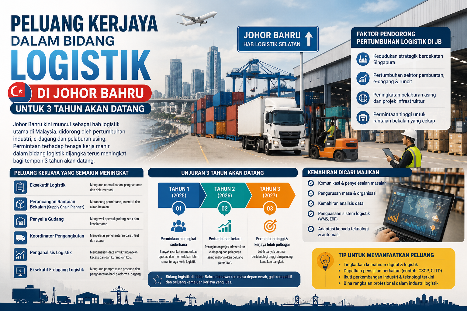 Peluang Kerjaya Dalam Bidang Logistik di Johor Bahru Untuk 3 Tahun Akan Datang