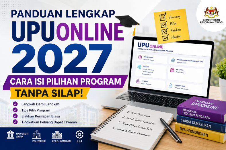 Panduan UPUOnline 2027 cara isi UPU memilih program universiti awam Malaysia