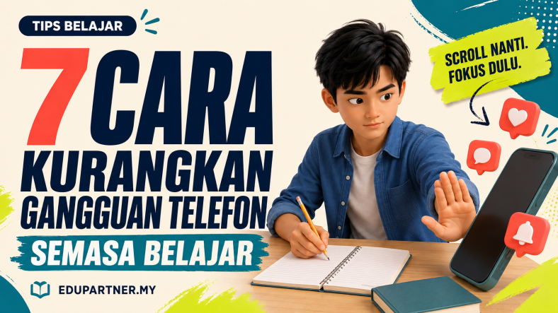 7 Cara Kurangkan Gangguan Telefon Semasa Belajar
