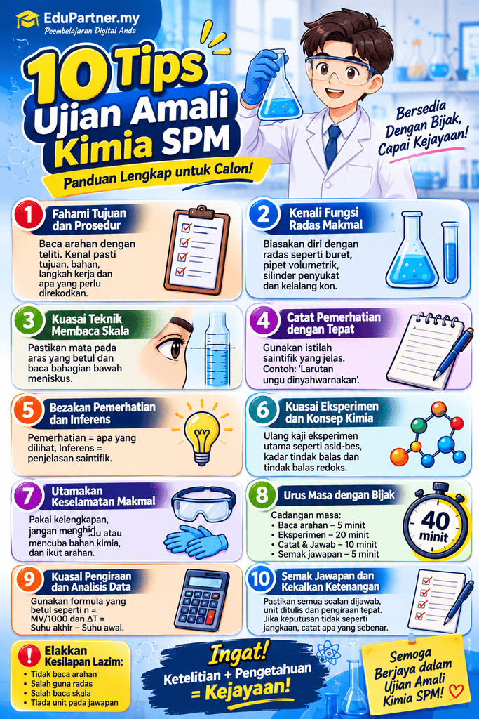 tips ujian amali kimia SPM
