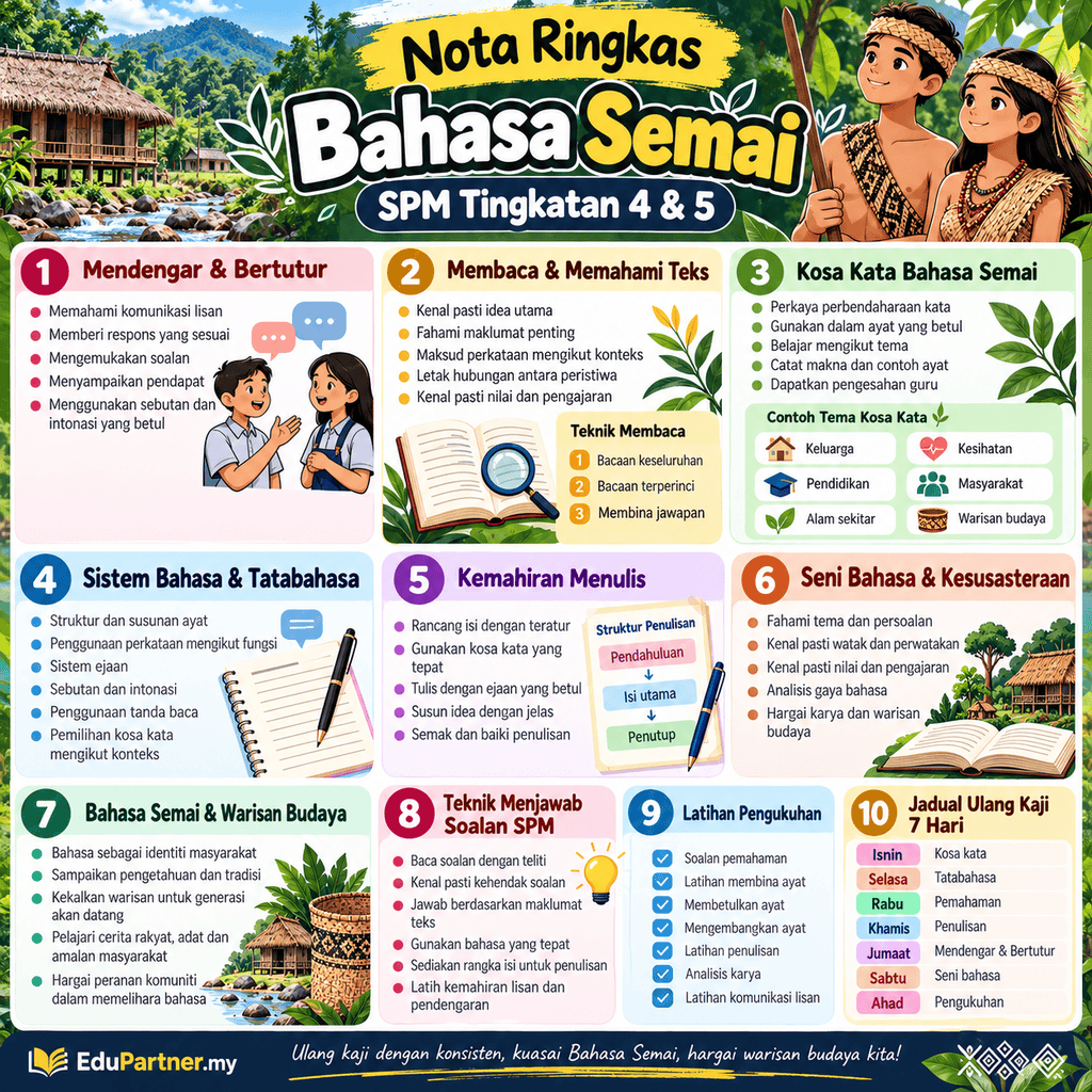 nota ringkas Bahasa Semai SPM