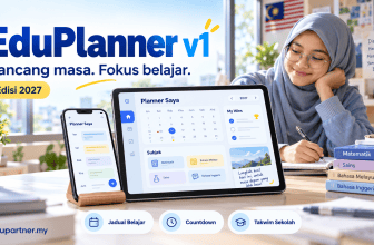 Young woman using EduPlanner app for study schedule planning.